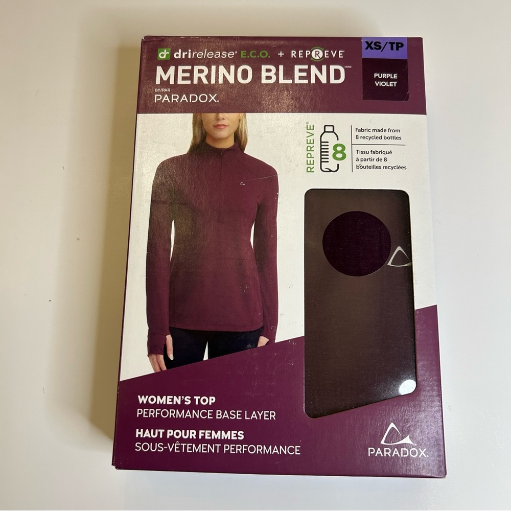 Paradox Merino Blend Quarter Zip Long Sleeve Top Base Layer